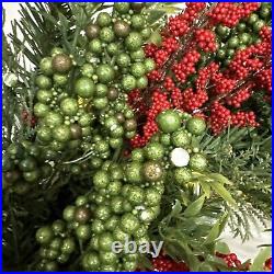 Balsam Hill Outdoor Berry Burst 28 Wreath Clear LED $179 READ LISTING White sp