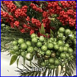 Balsam Hill Outdoor Berry Burst 28 Wreath Clear LED $179 READ LISTING White sp