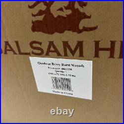 Balsam Hill Outdoor Berry Burst 28 Wreath Clear LED $179 READ LISTING White sp