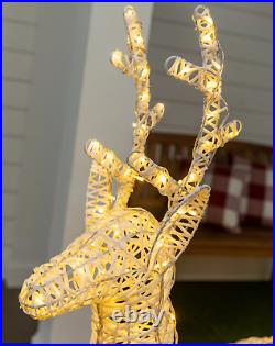 Balsam Hill Outdoor Lit LED Wintry Reindeer Mom & Baby