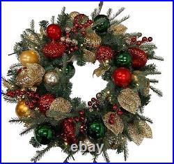 Balsam Hill Outdoor Merry & Bright 30 Christmas Wreath LED Clear $259 battery Balsam Hill Outdoor Merry & Bright 30 Christmas Wreath LED Clear $259 battery