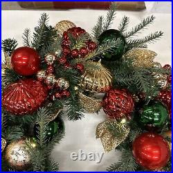 Balsam Hill Outdoor Merry & Bright 30 Christmas Wreath LED Clear $259 battery Balsam Hill Outdoor Merry & Bright 30 Christmas Wreath LED Clear $259 battery