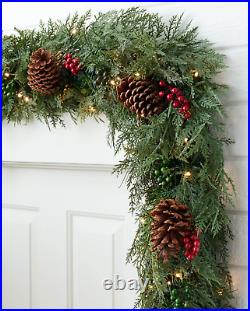 Balsam Hill Outdoor Winter Evergreen Foliage Garland LED Lights10 Ft 2-PACK Balsam Hill Outdoor Winter Evergreen Foliage Garland LED Lights10 Ft 2-PACK