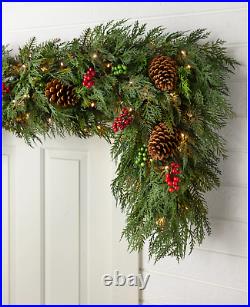 Balsam Hill Outdoor Winter Evergreen Foliage Garland LED Lights10 Ft 2-PACK Balsam Hill Outdoor Winter Evergreen Foliage Garland LED Lights10 Ft 2-PACK