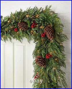 Balsam Hill Outdoor Winter Evergreen Foliage Garland LED Lights10 Ft 2-PACK Balsam Hill Outdoor Winter Evergreen Foliage Garland LED Lights10 Ft 2-PACK