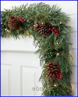 Balsam Hill Outdoor Winter Evergreen Foliage Garland LED Lights10 Ft 2-PACK Balsam Hill Outdoor Winter Evergreen Foliage Garland LED Lights10 Ft 2-PACK