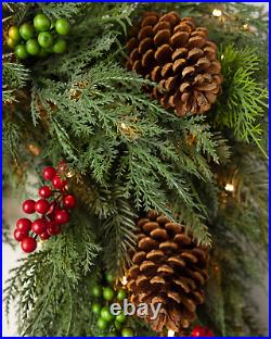 Balsam Hill Outdoor Winter Evergreen Foliage Garland LED Lights10 Ft 2-PACK Balsam Hill Outdoor Winter Evergreen Foliage Garland LED Lights10 Ft 2-PACK