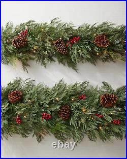 Balsam Hill Outdoor Winter Evergreen Foliage Garland LED Lights10 Ft 2-PACK Balsam Hill Outdoor Winter Evergreen Foliage Garland LED Lights10 Ft 2-PACK