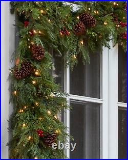 Balsam Hill Outdoor Winter Evergreen Foliage Garland LED Lights10 Ft 2-PACK Balsam Hill Outdoor Winter Evergreen Foliage Garland LED Lights10 Ft 2-PACK
