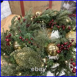 Balsam Hill Pine Peak 28 Wreath Open Box (Box damage/Broken Ornament) $199-Retu
