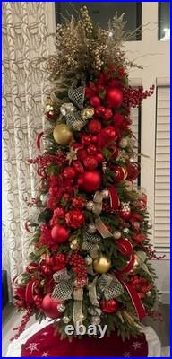 Balsam Hill Silverado Slim 9ft LED Christmas Tree with Clear Lights Flip Up