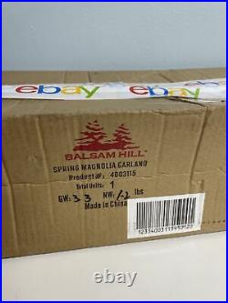 Balsam Hill Spring Magnolia Garland 6 Foot Newith Open Box Return Damaged Box