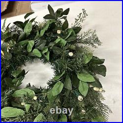 Balsam Hill White Berry Wreath 24 Prelit Open $149