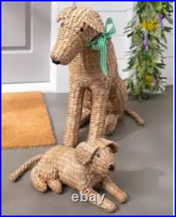 Balsam Hill Woven Seagrass Winnie and Winston (Mom and Pup set of 2)