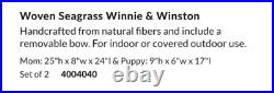 Balsam Hill Woven Seagrass Winnie and Winston (Mom and Pup set of 2)