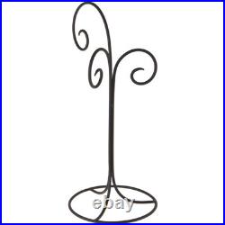 Bard's Black Wrought Iron 3 Arm Ornament Stand, 17 H x 7.5 W x 7.5 D
