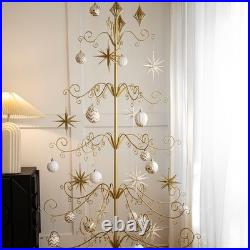 Barton 6.4ft Metal Ornament Display Tree Stand Rotating Christmas Tree 77, Gold Barton 6.4ft Metal Ornament Display Tree Stand Rotating Christmas Tree 77, Gold