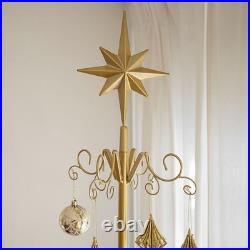 Barton 6.4ft Metal Ornament Display Tree Stand Rotating Christmas Tree 77, Gold Barton 6.4ft Metal Ornament Display Tree Stand Rotating Christmas Tree 77, Gold