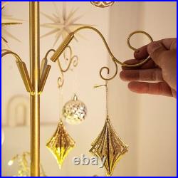 Barton 6.4ft Metal Ornament Display Tree Stand Rotating Christmas Tree 77, Gold Barton 6.4ft Metal Ornament Display Tree Stand Rotating Christmas Tree 77, Gold