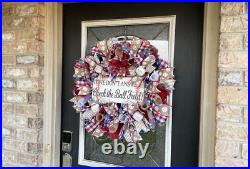 Baseball Check Field Deco Mesh Front Door Wreath, Coach Team Mom Parent Gift MLB