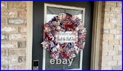 Baseball Check Field Deco Mesh Front Door Wreath, Coach Team Mom Parent Gift MLB