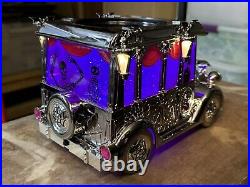 Bath & Body Works 10 Light-up Hearse Water Globe 3-wick Candle Holder Pedestal