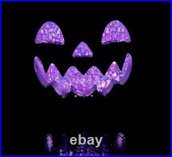 Bath & Body Works 6.25 LED Light-up Crystal Black Pumpkin 3-wick Candle Holder