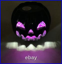 Bath & Body Works 6.25 LED Light-up Crystal Black Pumpkin 3-wick Candle Holder