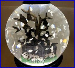Bath & Body Works Halloween 11.75 Graveyard Evil Tree Water Globe Pedestal NWT