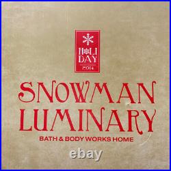 Bath & Body Works Snowman Candle Luminary Ceramic in Box LARGE 16 Tall RARE