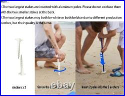 Beach Wind Shade Canopy, Shade Sun Shelter Tent for Beach, Backyard, Grasslan