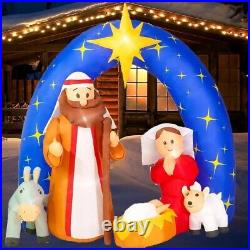 Belén inflable de Navidad 7.5FT de ancho, decoraciones de Navidad para Exterior