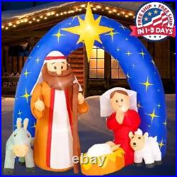 Belén inflable de Navidad 7.5FT de ancho, decoraciones de Navidad para Exterior