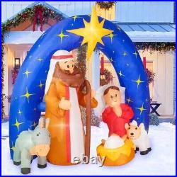 Belén inflable de Navidad 7.5FT de ancho, decoraciones de Navidad para Exterior