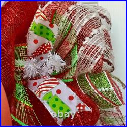 Believe In The Magic of Christmas Santa Claus Deco Mesh Handmade Wreath