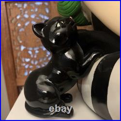 Bella Lux Halloween Witch 24 inch Shelf Sitter Black Cat Green Hair Striped NEW