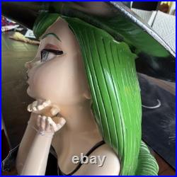 Bella Lux Sitting Witch With Green Hair & Black Cat 24 Large Halloween Decor #1
