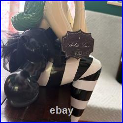 Bella Lux Sitting Witch With Green Hair & Black Cat 24 Large Halloween Decor #1