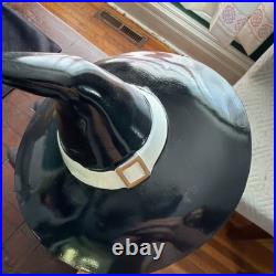 Bella Lux Sitting Witch With Green Hair & Black Cat 24 Large Halloween Decor #1