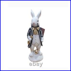 Bella Lux Tophat & Tail Easter Bunny Figurine Set Mackenzie Childs Style NEW