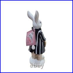 Bella Lux Tophat & Tail Easter Bunny Figurine Set Mackenzie Childs Style NEW