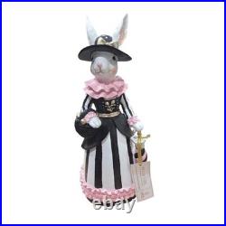 Bella Lux Tophat & Tail Easter Bunny Figurine Set Mackenzie Childs Style NEW