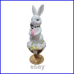 Bella Lux Tophat & Tail Easter Bunny Figurine Set Mackenzie Childs Style NEW