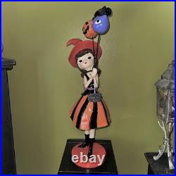 Bella Lux Witch Girl Holding Halloween Balloons Bat Cat Pumpkin 29 Tall Decor