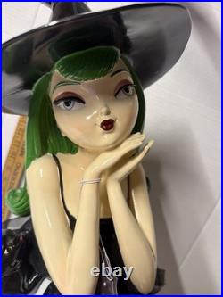 Bella Lux Witch With Green Hair? Black Cat 25 Large NWT Halloween Decor Sitting