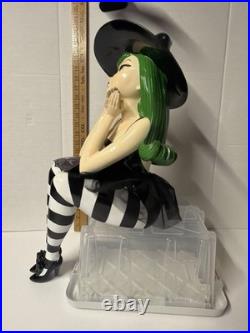 Bella Lux Witch With Green Hair? Black Cat 25 Large NWT Halloween Decor Sitting