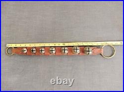 Belsnickel Strap 7 Solid Brass Sleigh Bells 22.5 Leather Door Hanger USA