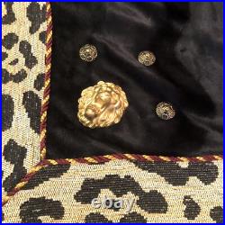 Bespoke Large Reversible Christmas Tree Skirt Leopard & Black, Tassels 67 x 67 Bespoke Large Reversible Christmas Tree Skirt Leopard & Black, Tassels 67 x 67