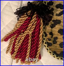 Bespoke Large Reversible Christmas Tree Skirt Leopard & Black, Tassels 67 x 67 Bespoke Large Reversible Christmas Tree Skirt Leopard & Black, Tassels 67 x 67