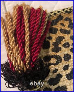 Bespoke Large Reversible Christmas Tree Skirt Leopard & Black, Tassels 67 x 67 Bespoke Large Reversible Christmas Tree Skirt Leopard & Black, Tassels 67 x 67